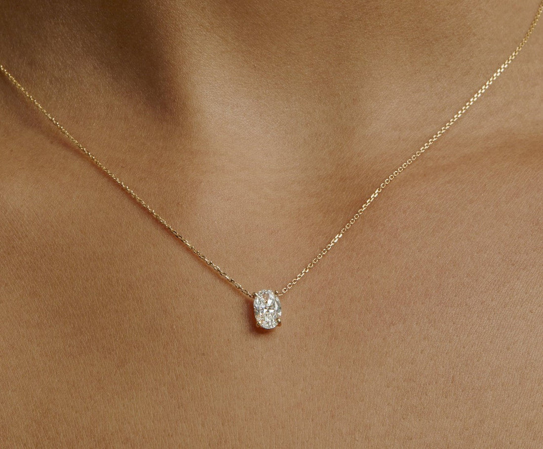 Charm Oval Cut Moissanite Necklace