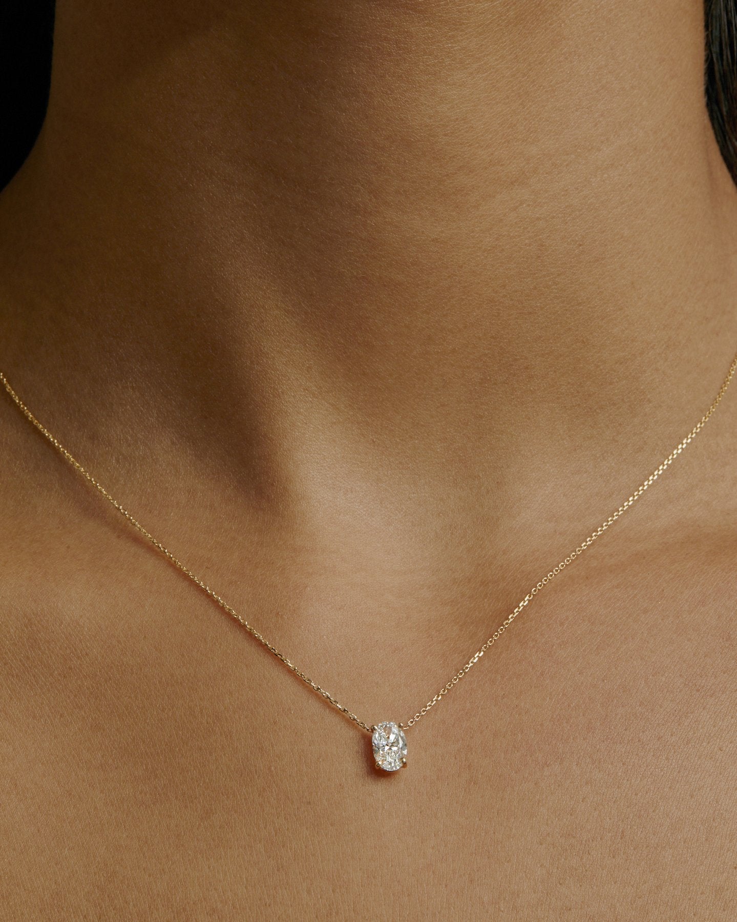 Charm Oval Cut Moissanite Necklace