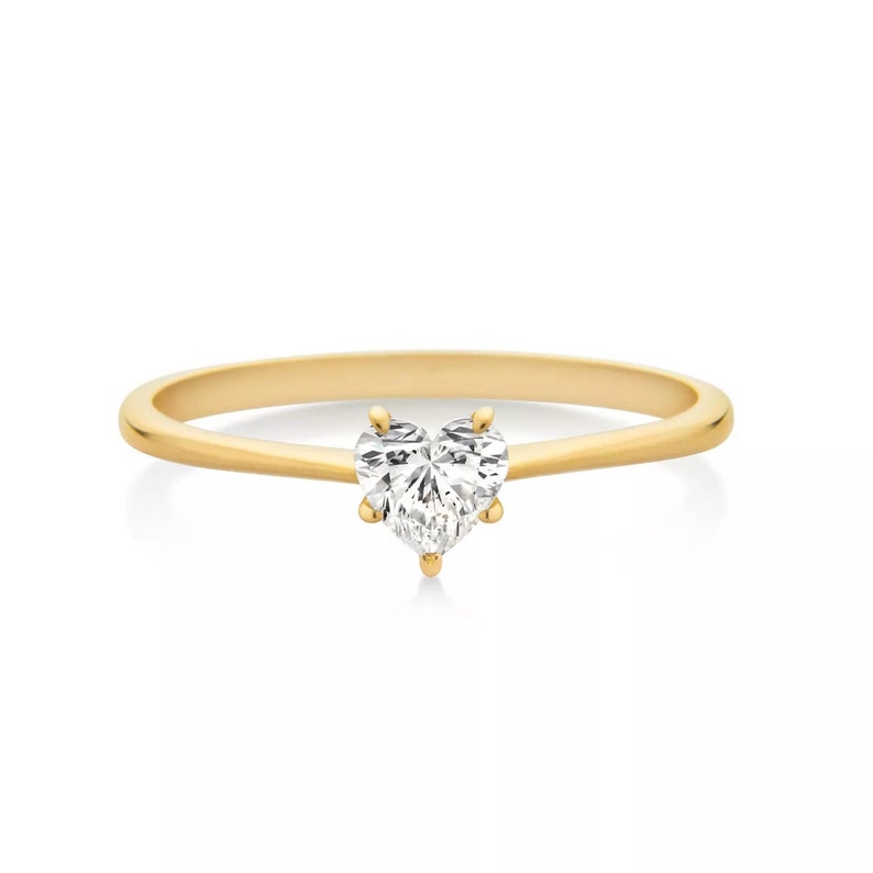 Unique Heart Cut Solitaire Engagement Ring