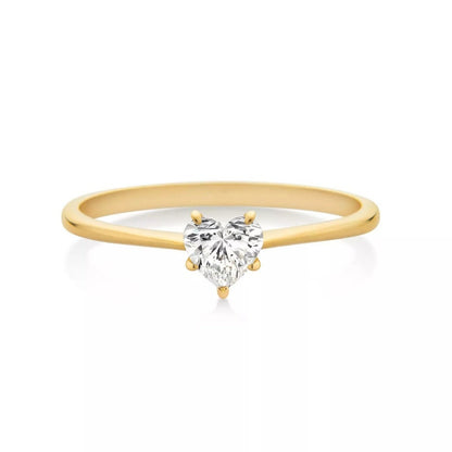 Unique Heart Cut Solitaire Engagement Ring