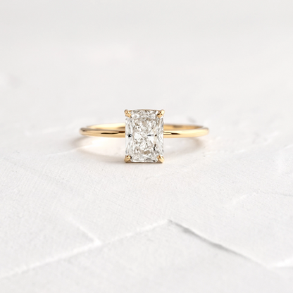 Radiant Cut Solitaire Moissanite Engagement Ring